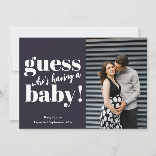 Bold Photo Pregnancy Announcement Card (Front)