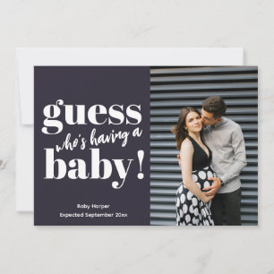 Bold Photo Pregnancy Announcement Card