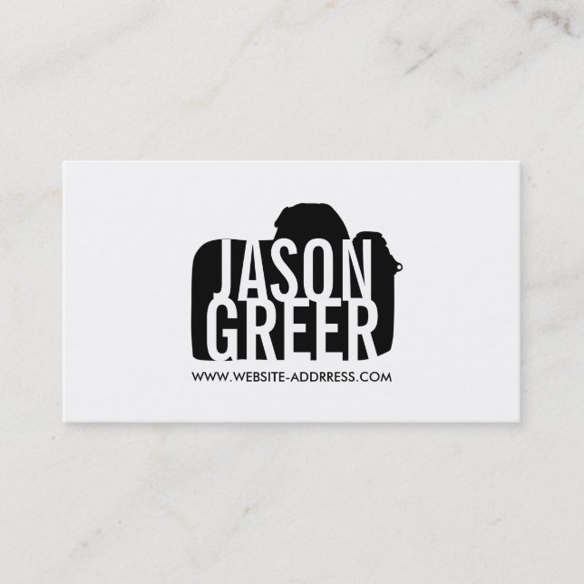 Bold Photographer Digital Camera Logo Photography Business Card (Front)
