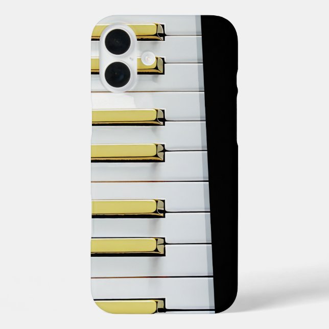 Bold Piano Key Design with Gold Accents Case-Mate iPhone Case (Back)