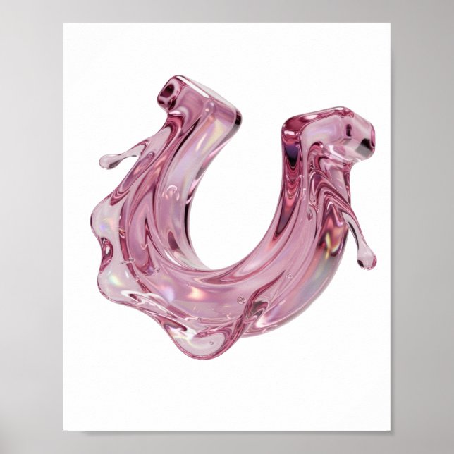 Bold Pink ABSTRACT ART Graphic Design Poster (Front)