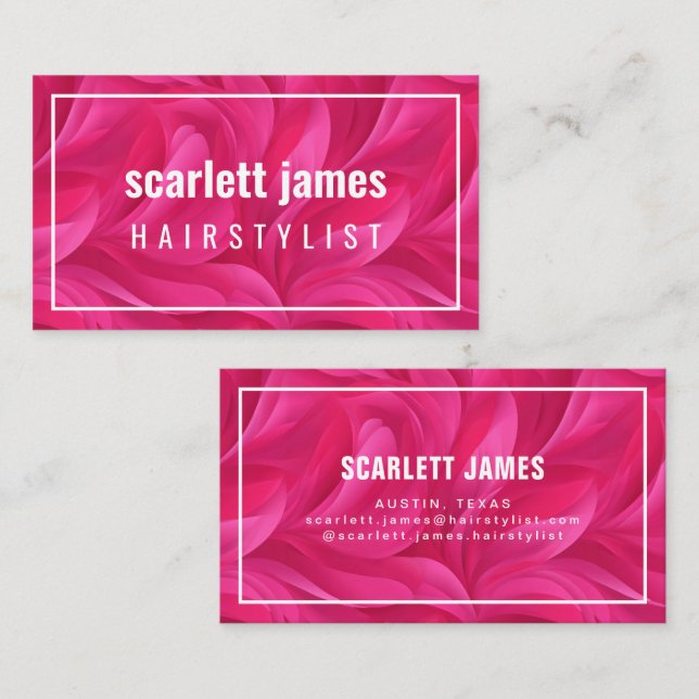 Bold Pink Abstract Business Card (Front/Back)