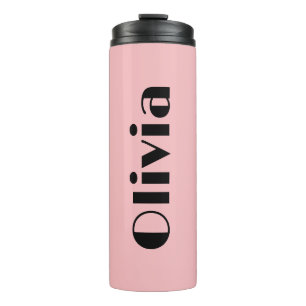 Bold Pink and Black Tumblers With Name