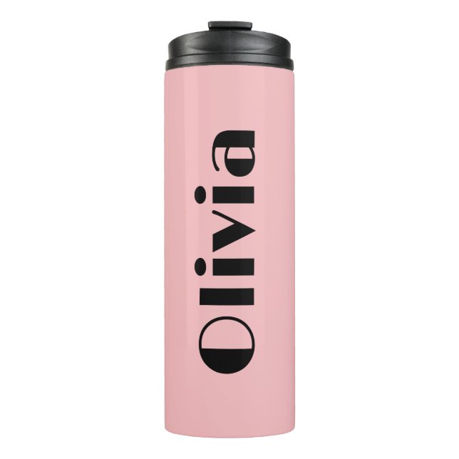 Bold Pink and Black Tumblers With Name (Front)