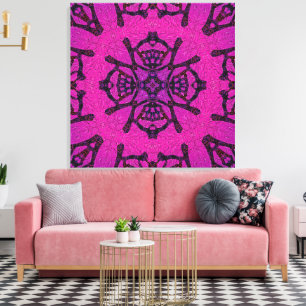 Bold Pink and Purple Geometric Pattern Canvas Print
