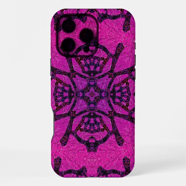 Bold Pink and Purple Geometric Pattern iPhone Case (Back)