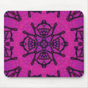 Bold Pink and Purple Geometric Pattern Mouse Mat