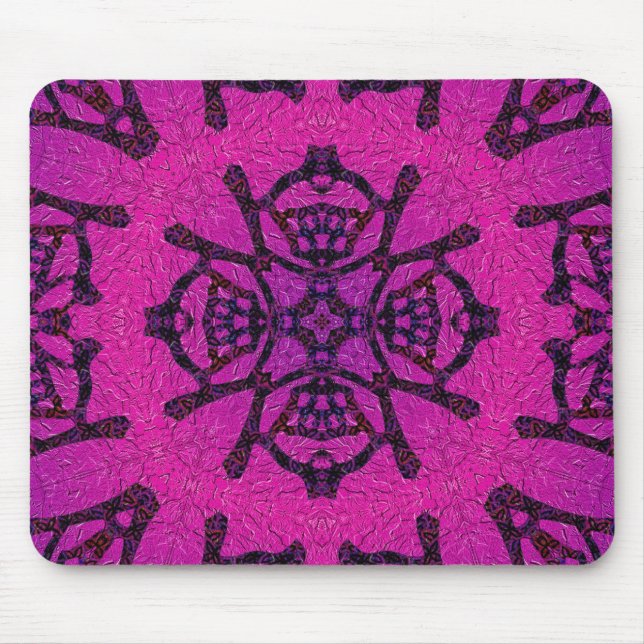 Bold Pink and Purple Geometric Pattern Mouse Mat (Front)