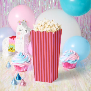 Bold Pink and Red Circus Funhouse Stripes Favour Box