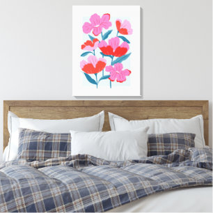 Bold Pink and Red Floral Art Print
