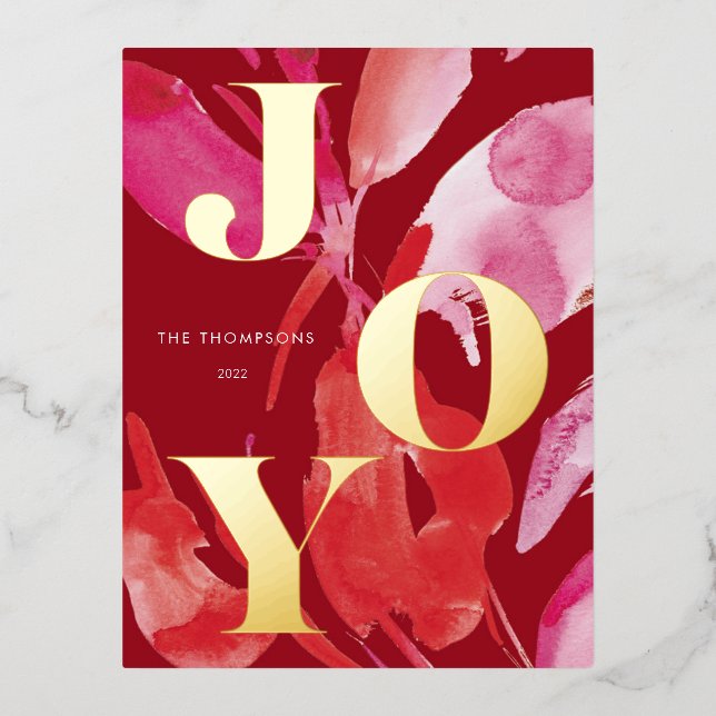 Bold Pink and Red Joy Holiday (Front)