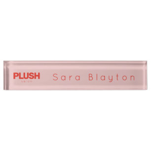 Bold Pink and Red Modern Personalised Business Nameplate