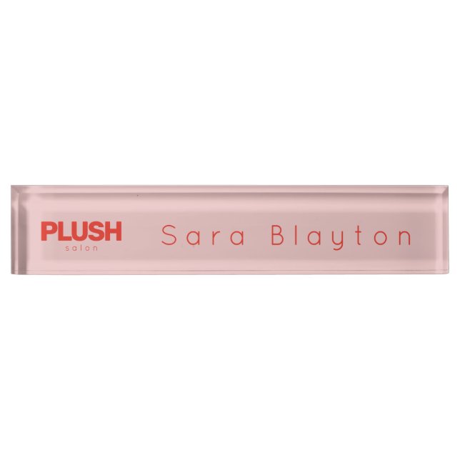 Bold Pink and Red Modern Personalised Business Nameplate (Front)