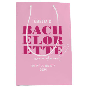 Bold Pink Bachelorette Weekend Medium Gift Bag