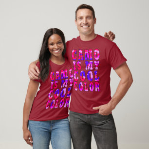 Bold Pink Blue Camo Is My Cool Colour Unisex T-Shirt