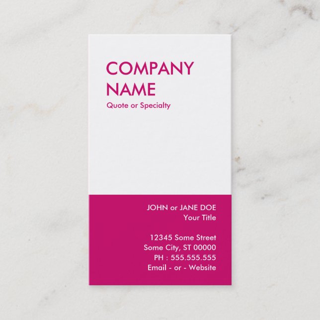 bold pink business card (Front)