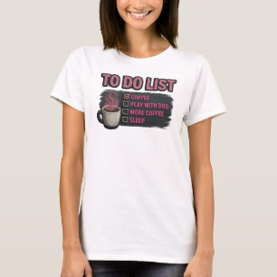 Bold Pink COFFEE PLAY WITH DOG Original Design T-Shirt