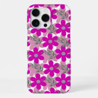 'Bold Pink Floral' Pattern iPhone 16 Pro Max Case