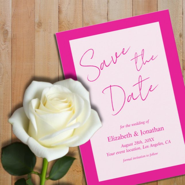 Bold Pink Frame Save The Date (Creator Uploaded)