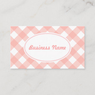 Bold Pink Gingham Business Card