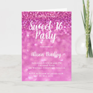 Bold Pink Glitters Holiday Card