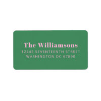 Bold Pink Green Typography Custom Return Address