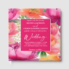 Bold pink orange peony elegant all in one wedding