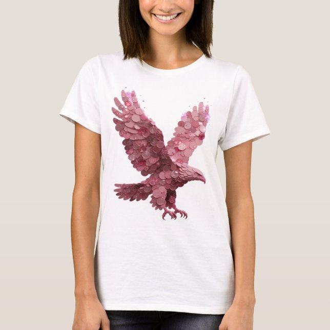 Bold Pink PINK EAGLE Modern Design T-Shirt (Front)