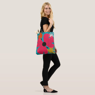 Bold Pink Pop Floral Art Tote Bag