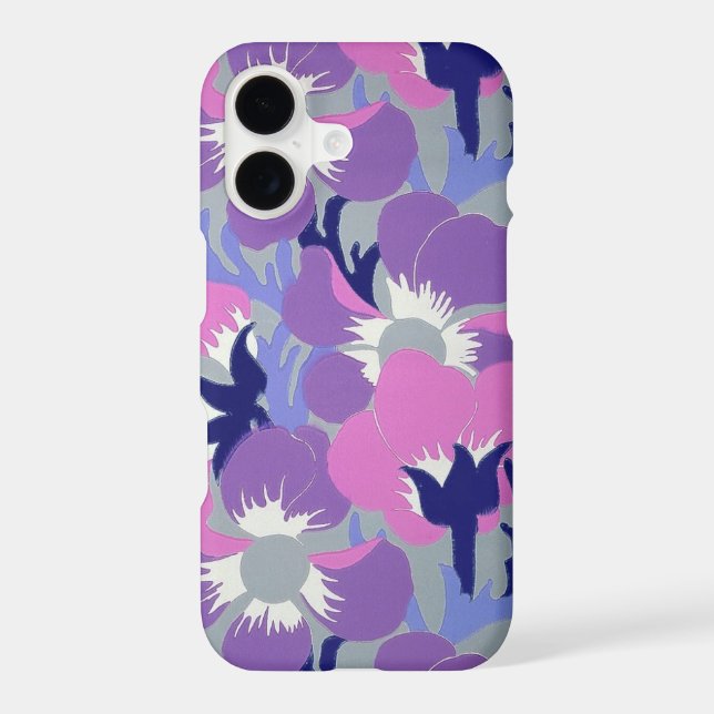 Bold Pink & Purple Windflower Pattern Retro  (Back)