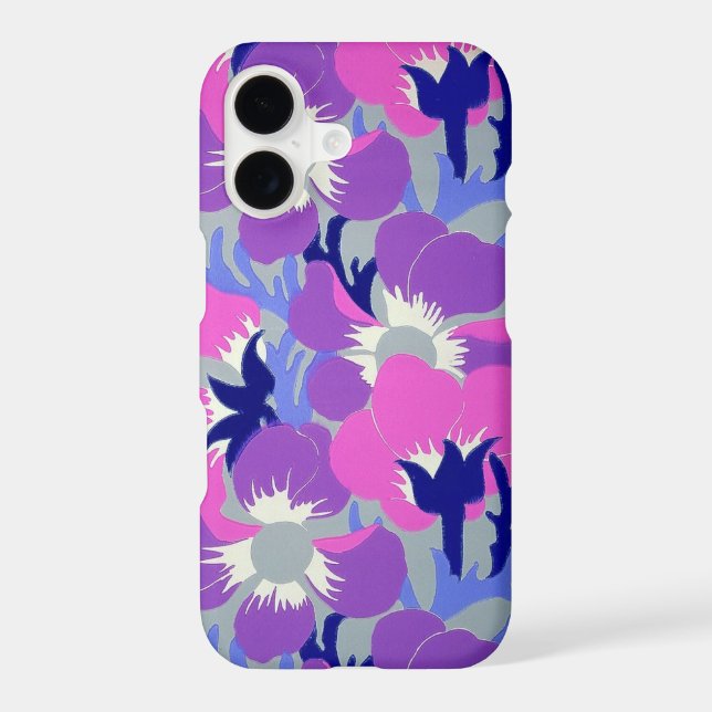 Bold Pink & Purple Windflower Pattern Retro  (Back)