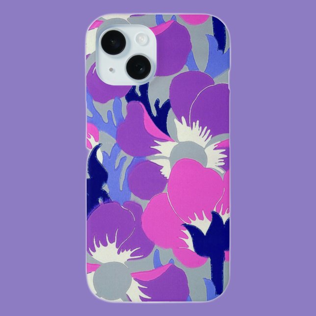 Bold Pink & Purple Windflower Pattern Retro  Case-Mate iPhone Case (Creator Uploaded)