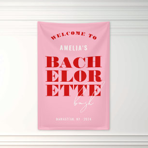 Bold Pink & Red Bachelorette Weekend Banner