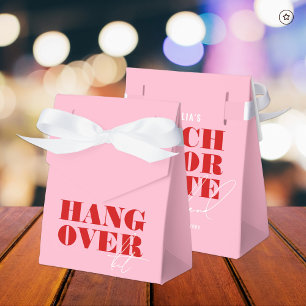 Bold Pink & Red Bachelorette Weekend Hangover Kit Favour Box