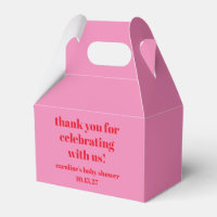Bold Pink Red Custom Baby Shower Thank You