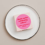 Bold Pink Red Custom Bridal Shower  Thank You Classic Round Sticker<br><div class="desc">Bold Typography Bright Pink and Red Modern Fun Simple Custom Bridal Shower Thank You Classic Round Sticker</div>