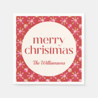 Bold Pink Red Gold Geometric Personalised Name