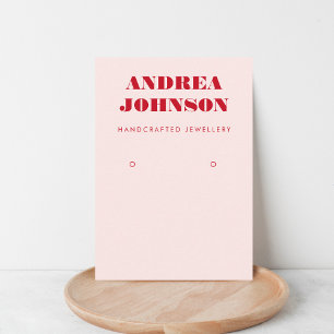 Bold Pink & Red Mid Century Mod Earring Display Business Card