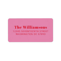 Bold Pink Red Typography Custom Return Address