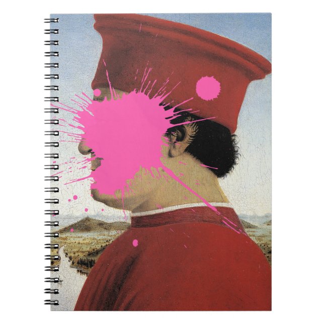 Bold Pink Splash Renaissance Notebook (Front)