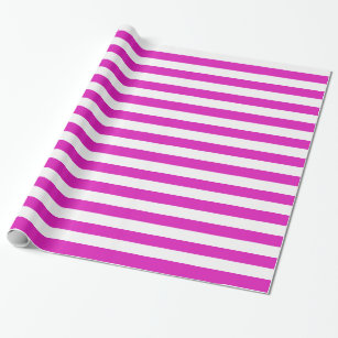 Bold Pink Stripes on Custom Colour Wrapping Paper