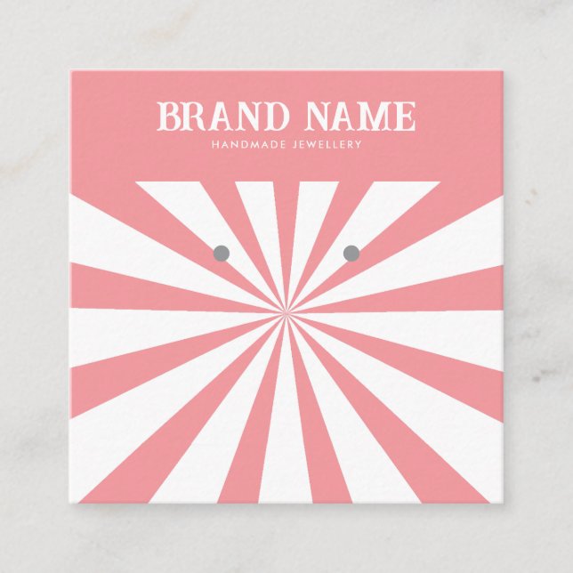 Bold Pink Sun Modern Earrings Display Card (Front)