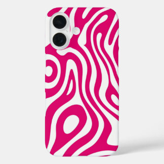 Bold Pink Swirl iPhone 16 case- Retro Wave iPhone 16 Case