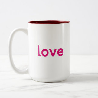bold pink typography art Two-Tone coffee mug