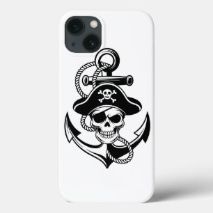 Bold Pirate Skull and Anchor – Nautical Design iPhone 13 Case