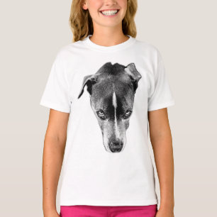 Bold Pitbull Mix Head Close-Up Graphic Tee