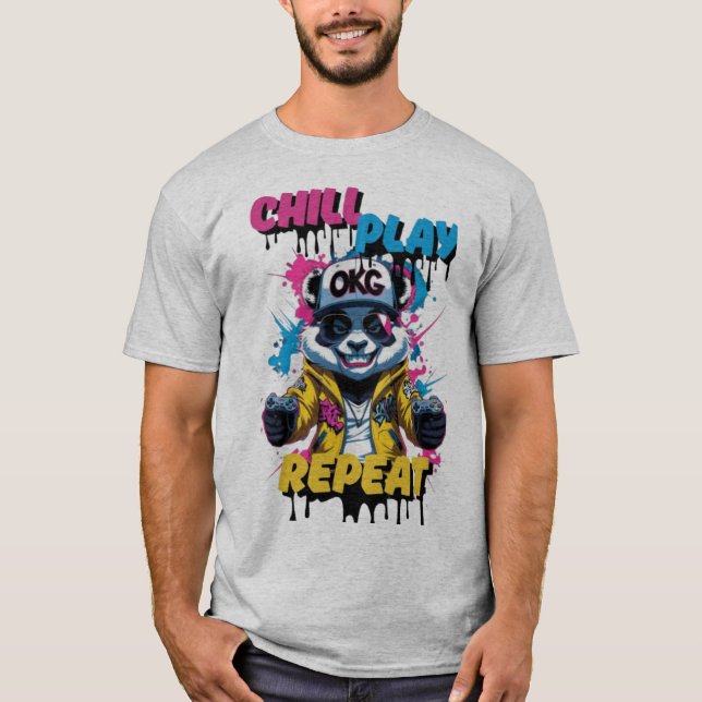 Bold Pixel Panda Style T-Shirt (Front)