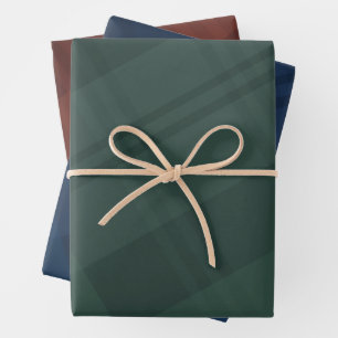Bold plaid dark red green navy holiday wrapping paper sheet