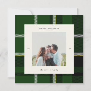 Bold Plaid Preppy Photo Holiday Card