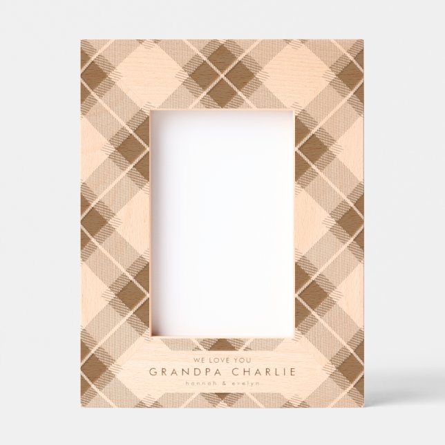 Bold plaid simple custom text etched frames (Front)